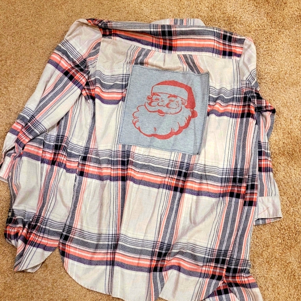 Christmas santa shirt dress flannel